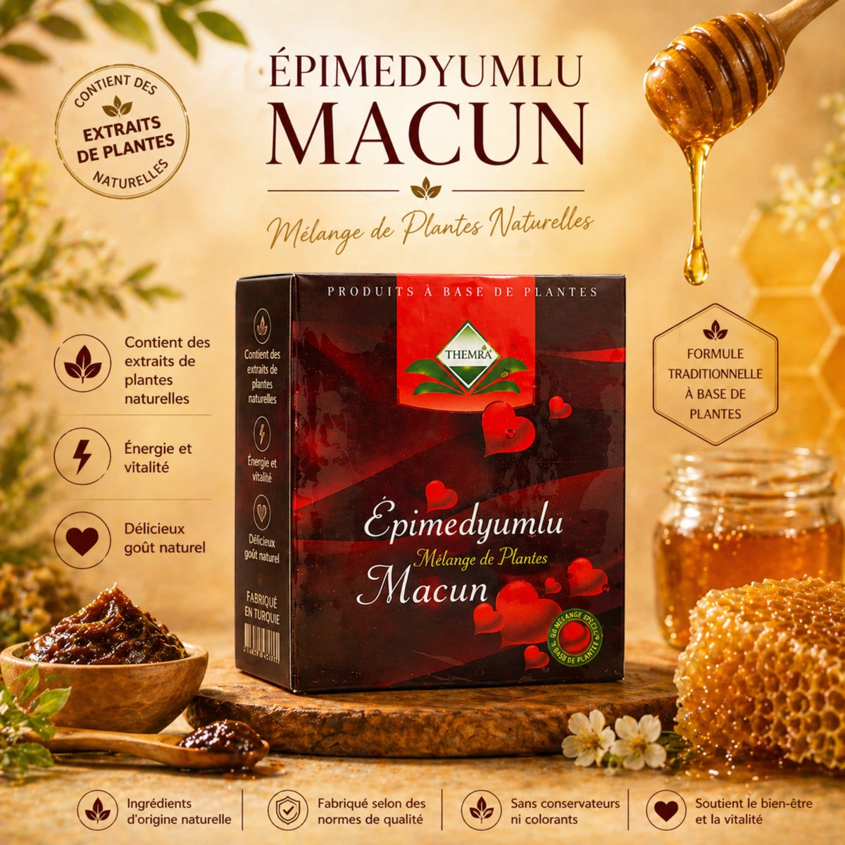 Épimedyumlu Macun mélange de plantes naturelles